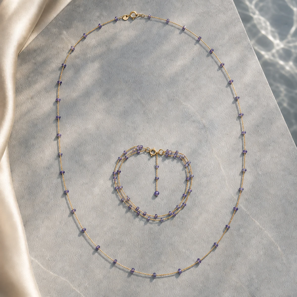Conjunto Lago di Como em Ouro 18K com Safiras Naturais